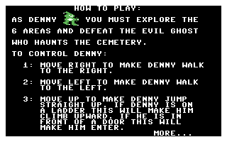 Dennys Quest instruction screen